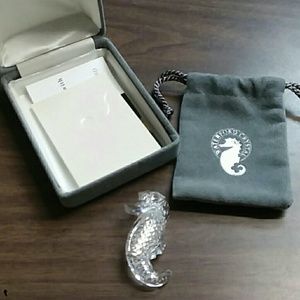Waterford crystal seahorse pin